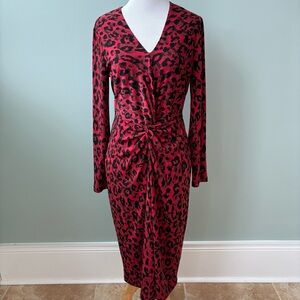 London Times Leopard Animal Print Office Cocktail Dress Wmn’s Sz 4 Valentines
